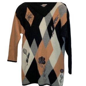 Dolores color block wool angora sweater dress size medium